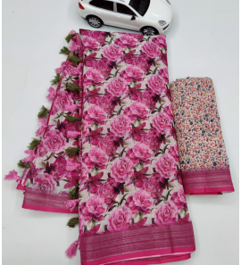 Beautiful Original Linen Saree With Blouse