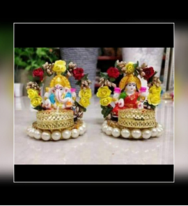 Keralkart Beautiful Lakshmi Ganpati Tealight Candle /Diya Stand For Diwali/Home Decoration/Pujan  
