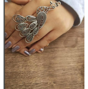 Peacock Designed Oxidised Finger Ring for Women
