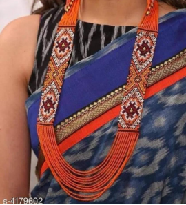 Orange Beads Jwellery for Special Occasion