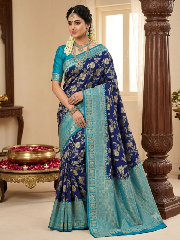 Elegant Lichi Silk Saree with Beautiful Rich Pallu