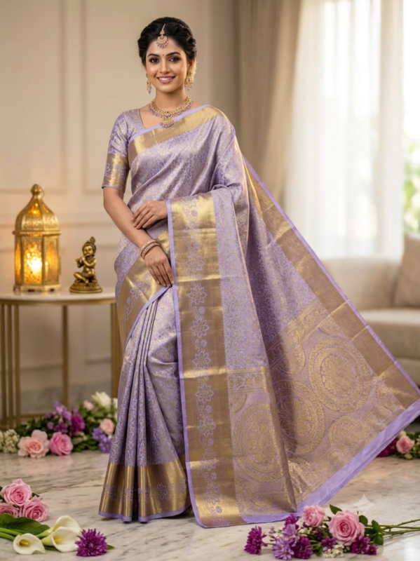 Zari Woven Semi Silk Saree with Contrasting Rich Pallu