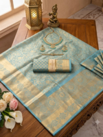 Premium Semi Silk Saree with Contrasting Rich Pallu - Image 4