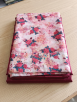 Maroon Plain Saree with Floral Printed Blouse