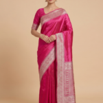 Rani Pink Semi Silk Saree
