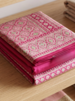 Elegant Rani Pink Saree - Image 4