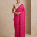 Elegant Magenta Pink & Gold Woven Saree with Designer Blouse
