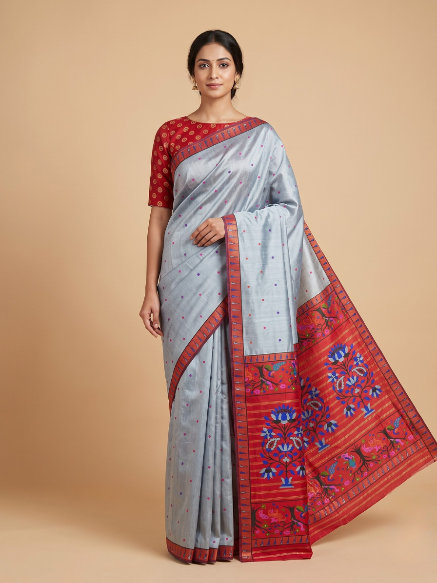 SA011-01 Elegant Traditional Printed Saree