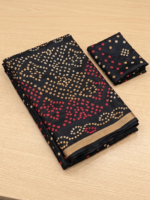 Black Multicolour Bandhani Style Saree - Image 5