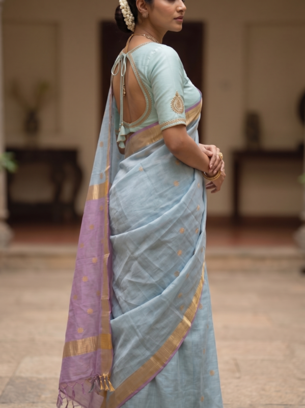 Dual-Tone Chanderi Semi-Silk Saree
