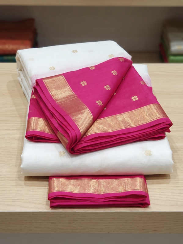Premium Chanderi Silk Blend lightweight, breathable Saree