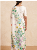 Garden Grace Ivory Botanical Print Saree